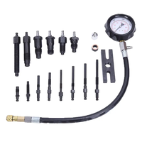 Kit d'outils professionnel de testeur de compression de cylindre de moteur diesel 16 pièces avec manomètre pour camions/voitures/tracteurs avec étui