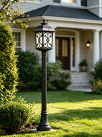 Lampes de jardin en bronze pour l'extérieur, lampadaire en aluminium, étanche, lumière LED pour portail de jardin avec ampoule LED E27
