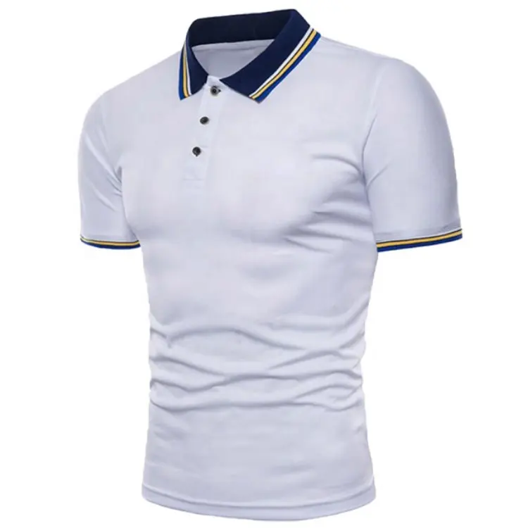 Polo t shirt beyaz erkek logo polo t gömlek yumuşak % 100% pamuklu Golf kısa kollu erkek polo tişört üniforma gömlek özel logo