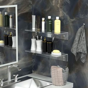 Étagère <span class=keywords><strong>de</strong></span> rangement murale en acrylique, transparente, flottante, pour collection <span class=keywords><strong>de</strong></span> figurines, livres Photo, plantes - Product Image 5