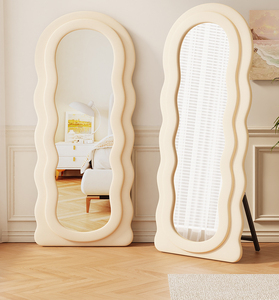 Espejo de Cuerpo Entero Grande, Irregular, de Lujo, con Marco de Terciopelo Ondulado, Espejo Decorativo de Pared para Tienda de Ropa - Product Image 4