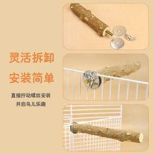 Perchoir rond en bois Crown Asia pour oiseaux, durable, pour perroquets, mynas, thrushes, aiguiseur de bec et de griffes - Product Image 5