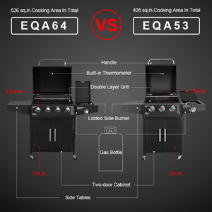 Barbecue à <span class=keywords><strong>gaz</strong></span> portable avec brûleur, <span class=keywords><strong>plancha</strong></span> et couvercles pour camping et extérieur - Product Image 5