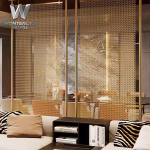 Paravent en métal sur mesure, cloison en fil métallique en acier inoxydable 304 pour <span class=keywords><strong>salon</strong></span>, hôtel, villas, restaurant. - Product Image 2