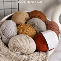 Fil à tricoter et à crocheter en laine mérinos 100 % naturelle, teint, écologique, 4 brins, doux pour bébé, 50g, vente en gros