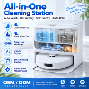 Robot aspirateur 20000Pa avec navigation LDS, vidage automatique, lavage et séchage des serpillères, réservoir d'eau 4L, application Tuya, vente en gros usine OEM ODM - Product Image 1