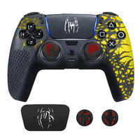 Étui de protection en silicone à thème pour manette PS5 avec capuchons de joystick et autocollants, accessoire de jeu - Ensemble d'étuis en silicone uniquement