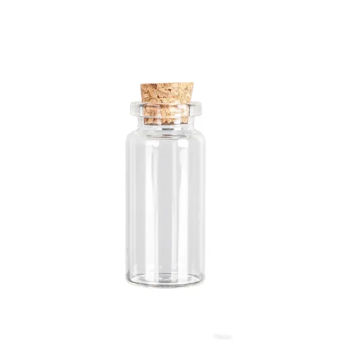 Mini botella de cristal transparente con corcho, 5ml, 8ml, 10ml, 12ml, 17ml, 20ml, 25ml, venta al por mayor