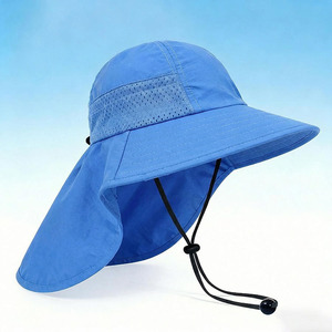 Chapeau de soleil à large bord UPF50+ pour enfants, chapeau de pêcheur respirant en maille pour tout-petits, avec sangle <span class=keywords><strong>anti</strong></span>-vent, <span class=keywords><strong>anti</strong></span>-<span class=keywords><strong>UV</strong></span>, pour la plage et les activités de plein air - Product Image 2