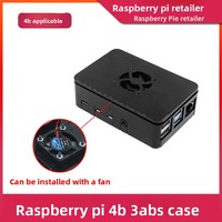 Boîtier de protection noir en ABS avec ventilateur pour Raspberry Pi 4B