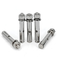 Boulon d'ancrage à expansion renforcé à manchon allongé en acier inoxydable 304/316 haute résistance à la corrosion, couleur argent, M6-M24