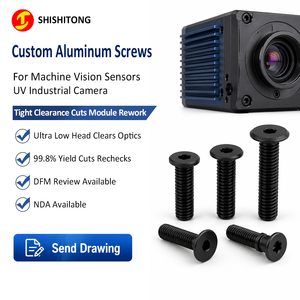 Vis à tête ultra basse sur mesure <span class=keywords><strong>7075</strong></span> Torx Hex Socket, vis anodisées noires, fabricant pour caméra industrielle UV - Product Image 1