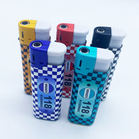 Logo en plastique coupe-vent électrique rechargeable bouffée briquet à gaz personnalisé