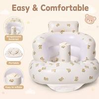 Chaise gonflable pour bébé avec logo personnalisé, en PVC de 0,3 mm d'épaisseur, siège d'apprentissage en forme d'ours, pour 3 à 36 mois, vente en gros haut de gamme OEM