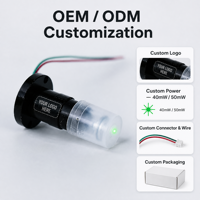 Module laser semi-conducteur vert ZhongHe 520nm 40-50mW, personnalisable OEM, qualité industrielle, garantie 1 an pour niveau laser