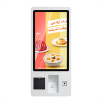 Machine de paiement de facture à montage mural à écran tactile en libre-service de restauration rapide kiosque de paiement à commande automatique de 32 pouces
