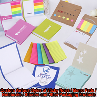 Bloc-notes créatif avec notes adhésives, carnet de messages avec feuilles autocollantes, logo personnalisé, organisateur de bureau