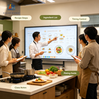 Tableau blanc interactif intelligent 86 pouces 4K à double système électronique avec 20 points tactiles et OS Android/Windows pour usage en conférence