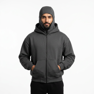 Pasamontañas de Invierno 100% Algodón con Logotipo Personalizado al por Mayor, Sudaderas con Capucha de Moda Urbana para Hombre, Impresión Digital - Product Image 1