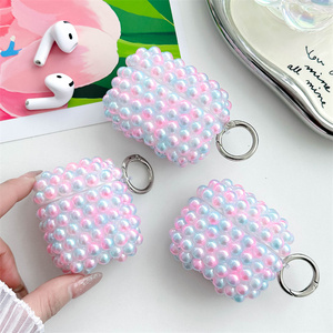 Funda para Auriculares con Degradado de Perlas Arcoíris para Apple Airpods 4 Pro 3 2, Cubierta de Auriculares con Diseño Láser IMD Colorido, Fundas DIY con Cuentas - Product Image 2