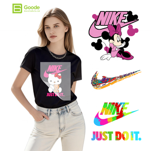 Adesivo Termotrasferibile Goode per T-shirt e Borse con Logo Personalizzato, Marchio Sportivo Famoso Just Do IT DTF Cartoon Lavabile - Product Image 1