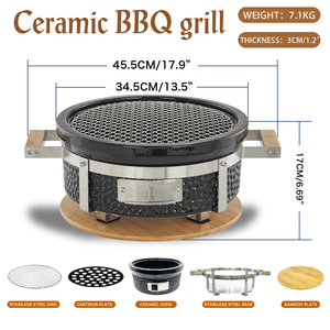 Auplex Mini <span class=keywords><strong>Barbecue</strong></span> Coréen Portable Table à Charbon de Bois en Céramique Galvanisé Yakitori <span class=keywords><strong>Barbecue</strong></span> Grills pour Intérieur/Camping Cuisine - Product Image 3