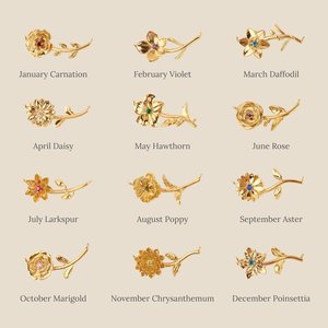 Collar con Colgante de <span class=keywords><strong>Flor</strong></span> 3D de Cobre y Circonita, con Piedra de Nacimiento, para Mujer, Personalizable, <span class=keywords><strong>Flor</strong></span> de Nacimiento de Diciembre - Product Image 1