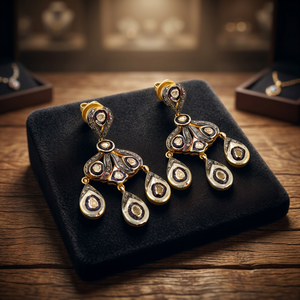 Art Palace Women's 22k Gold Plated Chandelier <b>Earrings</b> With <b>Crystal</b> Rhinestone Water Drop Vintage Wedding Jewelry - Product Image 1