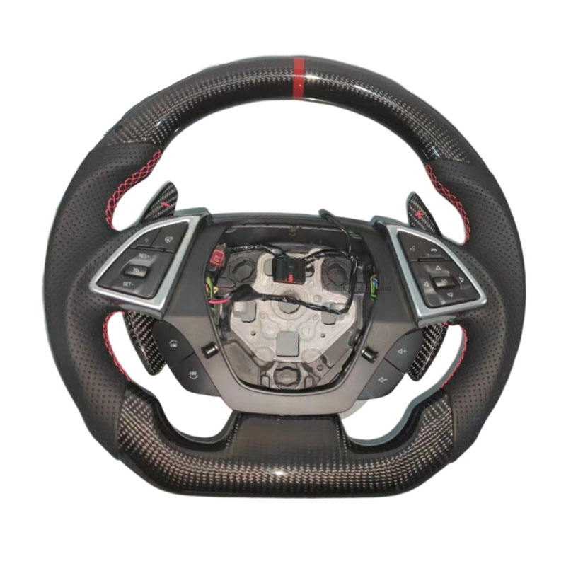 คาร์บอนไฟเบอร์ + หนังพรุน + แถบด้านบนสีแดง