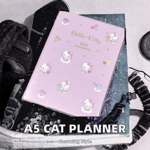 Agenda Semanal A5 Kawaii con Diseño <span class=keywords><strong>de</strong></span> Gato Rosa, <span class=keywords><strong>Tapa</strong></span> <span class=keywords><strong>Dura</strong></span>, <span class=keywords><strong>Cuaderno</strong></span> <span class=keywords><strong>de</strong></span> Registro <span class=keywords><strong>de</strong></span> Trabajo, Calendario para Estudiantes, con Regalo - Product Image 2