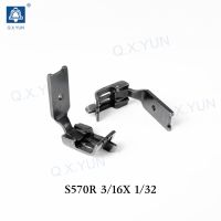 Q.X.YUN S570R Pied presseur à double aiguille pour couteau, guide de bord 3/16*1/32 pouce, pied de surjet avec coupe-fil pour machine à coudre industrielle