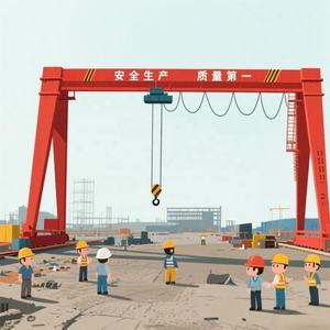 Heavy Duty Single Beam Hoist <b>Gantry</b> <b>Crane</b> 8 Ton Capacity for Industrial Seaside Use Featuring Core Bearing Gearbox Gear - Product Image 1