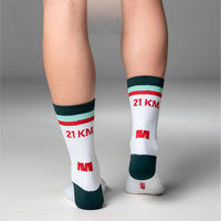 Chaussettes de course et de cyclisme personnalisées avec logo, anti-ampoules, en nylon compressif, pour adultes, chaussettes de sport durables en nylon.