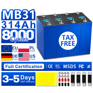 Batteries solaires Lifepo4 Mb31 3.2V 314Ah 8000 Grade A LFP, cellules de batterie au lithium Lifepo4 314Ah pour le stockage d'énergie solaire - Product Image 1