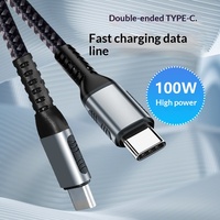 Câble de données USB-C 100W PD à charge rapide 5A avec E-Marker, en cuivre pur et gaine en nylon tressé pour la charge d'iPhone, tablettes et ordinateurs