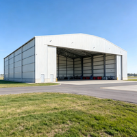 Hangar Prefabricado de Acero Galvanizado en Caliente para Aviones Privados, Paneles Aislantes de Doble Capa, Diseño Moderno, Resistente al Fuego