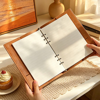 Carnet A5 A6 en cuir PU, reliure métallique à feuilles mobiles, papier ligné, reliure spirale, pages épaisses, agenda professionnel, cadeau