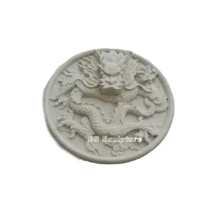 실내 장식 흰색 돌 대리석 중국어 드래곤 벽 구호 조각 판매