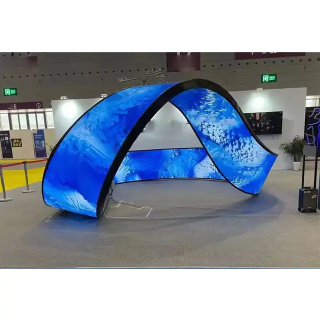Indoor Full Color Flexible Irregular 4K LED HD Display Screen P1.875 P2 Indoor Advertising LED Display Flexible Led Soft Screen