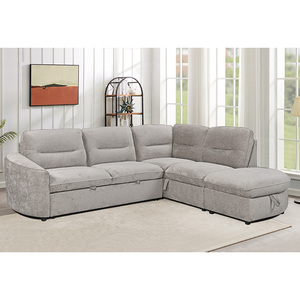 <span class=keywords><strong>Canapé</strong></span> <span class=keywords><strong>convertible</strong></span> en L à deux places <span class=keywords><strong>de</strong></span> conception européenne <span class=keywords><strong>avec</strong></span> <span class=keywords><strong>accoudoirs</strong></span>, ottoman et coussinets en éponge pour appartement et salon - Product Image 1