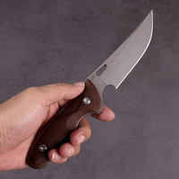Couteau de chasse tactique à lame fixe D2 à pointe tombante, manche en Micarta, lame pleine longueur, idéal pour le bushcraft et le transport quotidien – Vente chaude