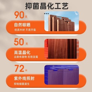 Solid Ebony Wood Cutting Board Anti Bacterial Kitchen Chopping Block With Hooks For Food Prep - Product Image 1
