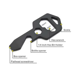 便携式袖珍工具钥匙异形钛多用途工具六角扳手开瓶器螺丝刀EDC钥匙扣
