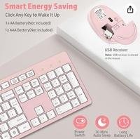 Ensemble clavier souris ergonomique sans fil 2.4GHz USB 12 raccourcis multimédia Mini Slim Ergonomic Design