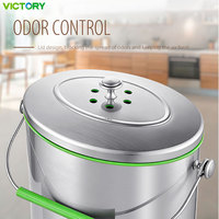 Poubelle de cuisine en acier inoxydable 6L, fabricant de poubelles décoratives pour la maison, bac à compost, conteneur à déchets d'intérieur