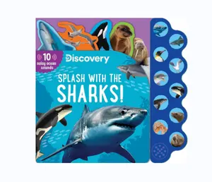 Splash with the Sharks Libros de sonido de 10 botones para que los niños aprendan los sonidos de los animales marinos - Product Image 1