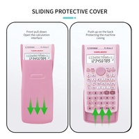 Calculatrice scientifique en plastique rose 82 MS avec fonction calendrier, 240 fonctions, alimentée par piles, pour les élèves du collège, vente en gros