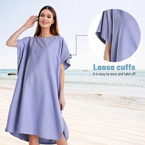 Serviette de <span class=keywords><strong>plage</strong></span> poncho en microfibre personnalisée, séchage rapide, légère, à capuche, pour la <span class=keywords><strong>plage</strong></span> et la plongée estivale, couleur unie - Product Image 3