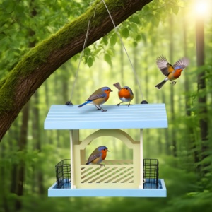 3 pounds sóc bằng chứng treo birdhouse bền PP/Acrylic/vật liệu thép Hoang Dã <span class=keywords><strong>Bird</strong></span> <span class=keywords><strong>Feeder</strong></span> cho sân sau birding - Product Image 6