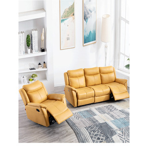 Electric Multi Functional Sofa Genuine Leather 3 Seater Home Theater <b>Recliner</b> For Living Room - Product Image 2